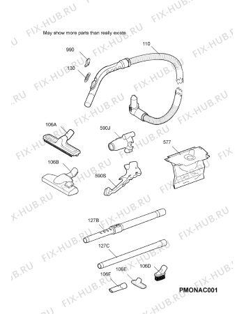 Взрыв-схема пылесоса Tornado TO1141Q - Схема узла Accessories